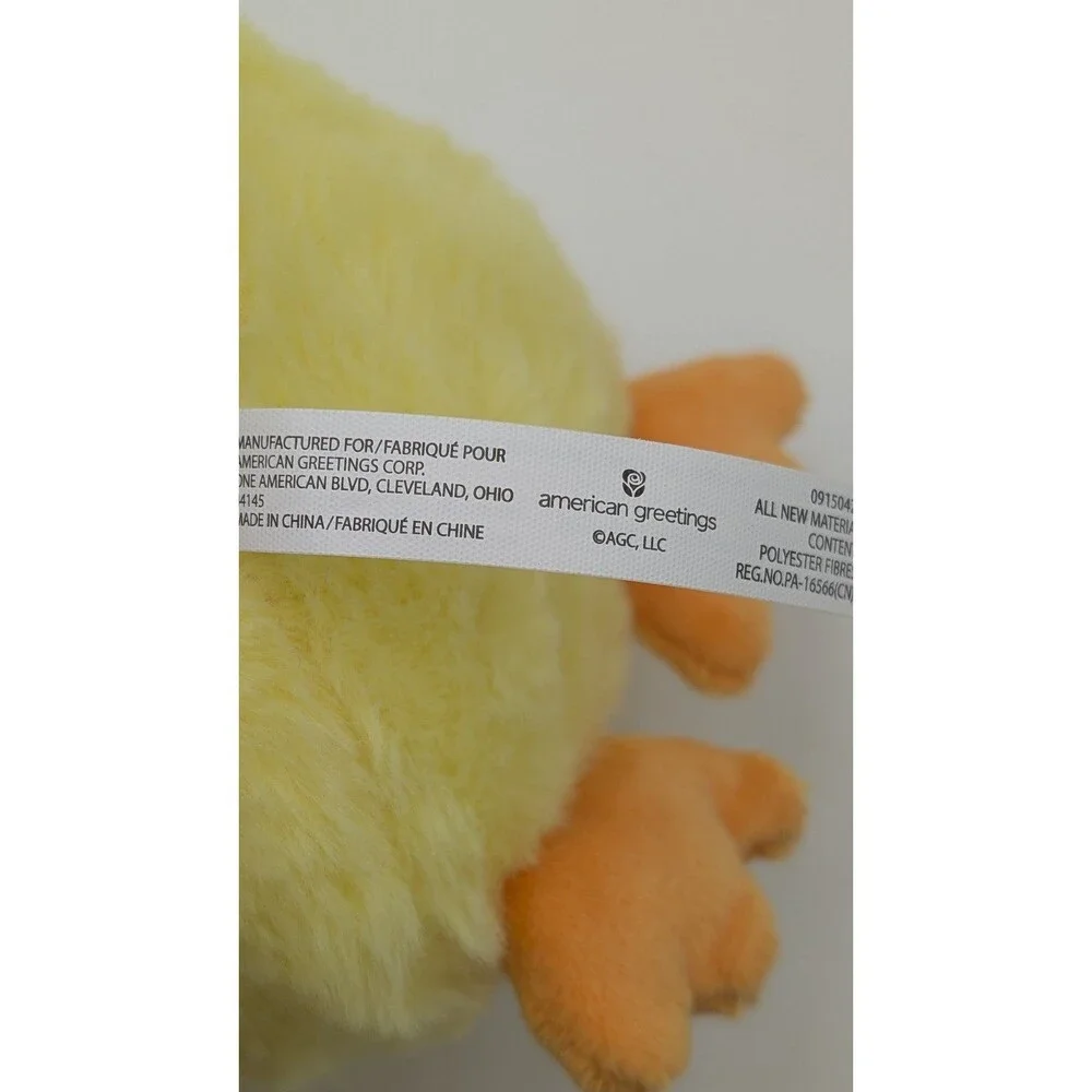 American Greetings Plush Chick Duck Yellow With Bunny Ears 10
